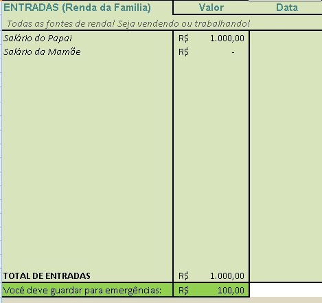  planilha de controle familiar simples